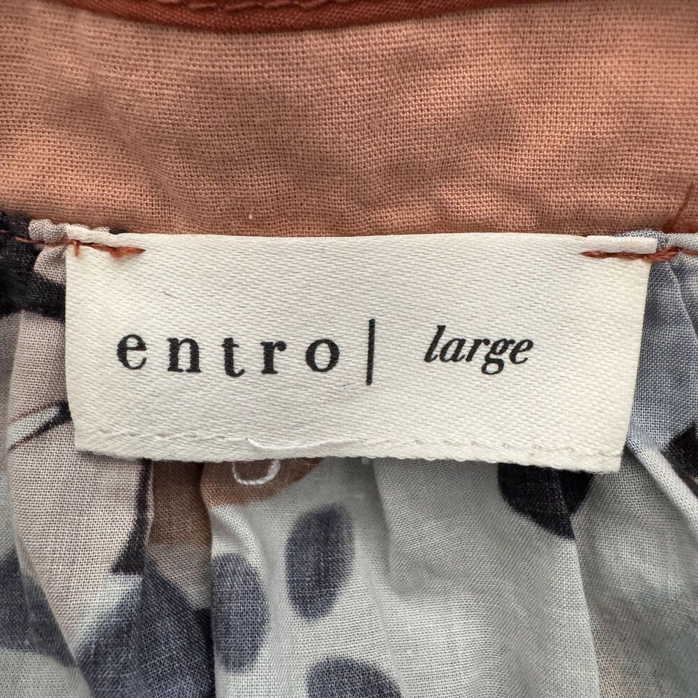 Entro Anthropologie Tropical Floral Ruffle Top Size Large Spring Summer - Picture 7 of 9